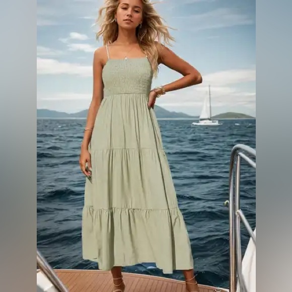 Sweet Wanderer White Smocked Tiered Sundress - Picture 4 of 11